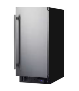 Summit Appliance 2.45 cu. ft. Frost Free Upright Commercial Freezer in Stainless Steel Model # SCFF1533BSS H 34 in, W 15 in, D 22.75 in (Transit Damage/Scratches, Missing Handle)