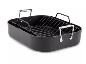 lot 11 image: All-Clad HA1 Nonstick Hard Anodized Roaster with Rack Cookware 16x13in