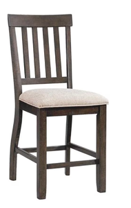 lot 58 image: Tan Nhat Wood Co. Counter Slat Back Side Chair in Brown (Minor Stain)