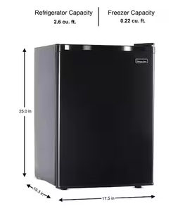 lot 62 image: Magic Chef 2.6 cu. ft. Mini Fridge in Black, ENERGY STAR Model # HMBR265BE1 (Minor Transit Damage, See Photos)