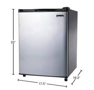lot 63 image: Magic Chef 2.6 cu. ft. Mini Fridge in Stainless Steel Look without Freezer Model # HMAR265SE