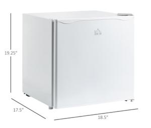 lot 65 image: HOMCOM 1.1 Cu.Ft Countertop Mini Freezer, Compact Upright Freezer with Removable Shelves, White Model 800-127V80WT (Minor Transit Damage)