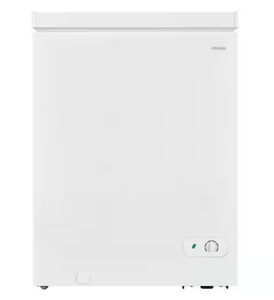 lot 67 image: Vissani 5.0 cu. ft. Manual Defrost Chest Freezer with LED Light in White, Garage Ready Model # HMCF5W5 (Transit Damage, Temperature Switch Missing)