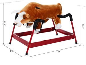 lot 78 image: Qaba Spring Rocking Horse Kids Child Vintage Toy Plush Rocker Bouncy Ride Riding With Sound - Brown (Already Assembled)