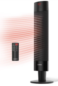 lot 209 image: Lasko Ceramic Pedestal Heater with Remote Control 1500W, Adjustable Thermostat, Portable, LED Display, ETL Listed