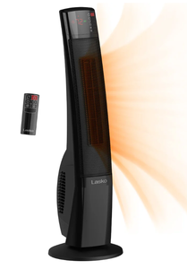 lot 210 image: Lasko 32 Digital Ceramic Tower Heater with Remote (black, model CT30796)
