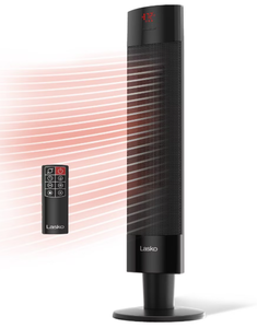 lot 215 image: Lasko Ceramic Pedestal Heater with Remote Control 1500W, Adjustable Thermostat, Portable, LED Display, ETL Listed