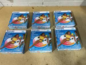 lot 80 image: LOT OF 6 Bluescape Unicorn Tubes Over 3ft Wide Ages 9 Up To 220 LBS Weight Capacity