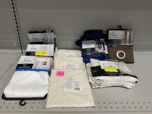 lot 413 image: LOT OF 9 Window Curtains (Variety Sizes)