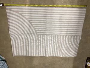 lot 433 image: Room Essentials 311x55 Linear Geo Rectangular Indoor Outdoor Area Rug Tan