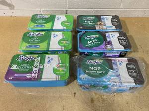 lot 169 image: LOT OF 6 Swiffer Wet Mopping Cloths