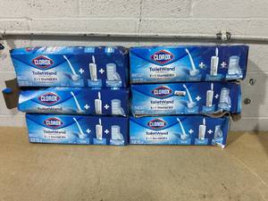 lot 181 image: LOT OF 6 Clorox ToiletWand Toilet Cleaning 3-in-1 Starter Kit (2 Are Missing Parts)