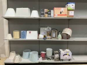 lot 483 image: LOT OF Table Lamps, Lamp Shades, Wall Lights