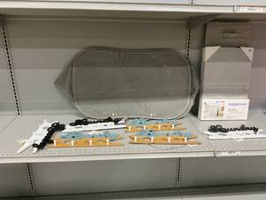 lot 446 image: LOT OF 8 Laundry Hampers & SignsHooks (Grey Hamper Slightly Dirty)