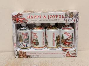 lot 31 image: NEW HAPPY & JOYFUL HOLIDAY HAND SOAP COLLECTION 4PK