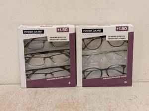 lot 48 image: (2) NEW FOSTER GRANT 1.50 READING GLASSES 3PK