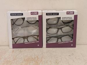 lot 49 image: (2) NEW FOSTER GRANT 1.50 READING GLASSES 3PK