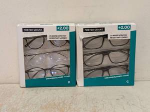 lot 52 image: (2) NEW FOSTER GRANT 2.00 READING GLASSES 3PK