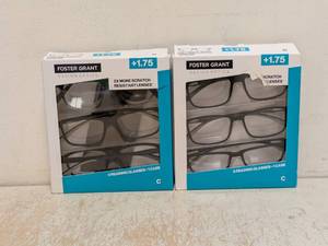 lot 56 image: (2) NEW FOSTER GRANT 1.75 READING GLASSES 3PK