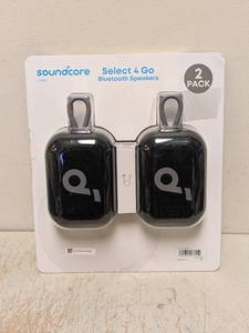 lot 64 image: NEW SOUNDCORE SELECT 4 GO BLUETOOTH SPEAKERS 2PK