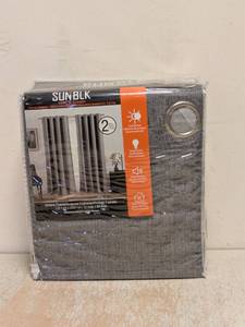 lot 24 image: NEW SUN BLK TOTAL BLACKOUT PANELS 2PC GRAY