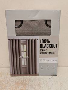 lot 72 image: NEW 100% BLACKOUT WINDOW PANELS BROWN 2PK