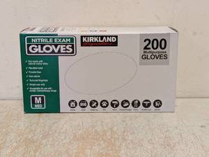 lot 98 image: NEW KIRKLAND SIGNATURE NITRILE EXAM GLOVES MEDIUM 200PK