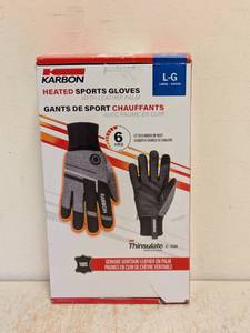 lot 101 image: NEW KARBON LARGE HEATED SPORTS GLOVES WITH LEATHER PALM
