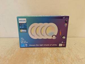 lot 120 image: NEW PHILIPS 75W 56 RECESSED DOWNLIGHT 4PK