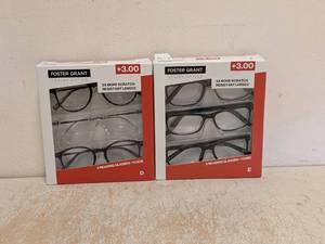 lot 148 image: (2) NEW FOSTER GRANT 3.00 READING GLASSES 3PK