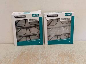 lot 149 image: (2) NEW FOSTER GRANT 2.00 READING GLASSES 3PK