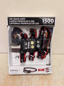 lot 141 image: INFINITY X1 1500 LUMENS LED HEADLAMPS 3PK