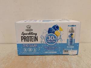 lot 171 image: GENIUS GOURMET SPARKLING PROTEIN 30g PROTEIN ZERO SUGAR 15PK