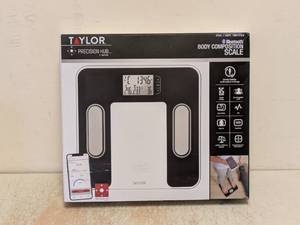 lot 206 image: TAYLOR PRECISION HUB BLUETOOTH BODY COMPOSITION SCALE