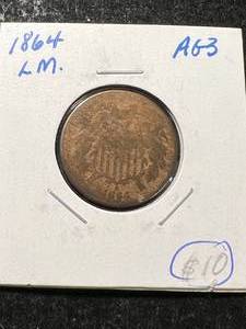 1864 LM US 2 CENT PIECE