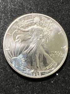 lot 31 image: 1989 AMERICAN SILVER EAGLE 1 TROY OZ .999 FINE SILVER