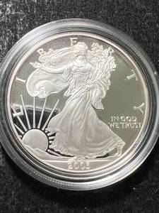 lot 39 image: 2003 PROOF AMERICAN SILVER EAGLE IN AIRTITE