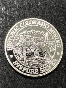lot 48 image: .6 TROY OZ .999 FINE SILVER COLORADO MINING ROUND