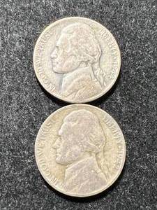 lot 53 image: 2 US WAR NICKELS 1942 1944