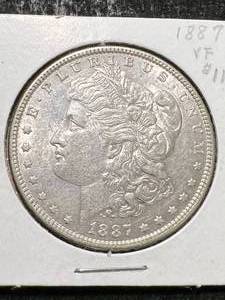 lot 64 image: 1887 US MORGAN SILVER DOLLAR