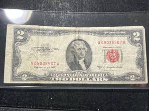 lot 76 image: 1953B US RED SEAL $2 BILL