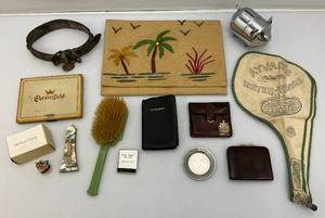 Group Of Misc. Vintage Collectibles Including Water Wings, Dog Collar With 1933 Rabies Tag And More