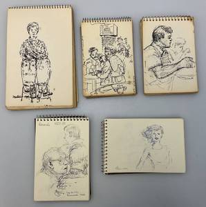 Group Of Famous Artist JAMES OTIS BURNLEYS Personel Sketch Books