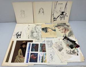 Group Of Famous Artist JAMES OTIS BURNLEYS Personel Sketches