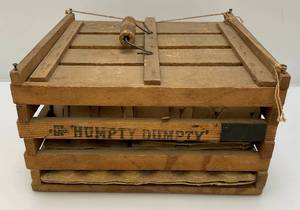 Antique Humpty Dumpty Wooden Egg Crate