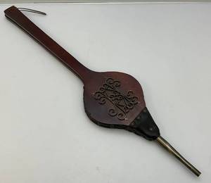 Antique Fireplace Bellows With Metal Decoration 32