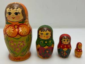 Vintage Collectible 4 Pc. Russian Nesting Doll Set Largest 5.25
