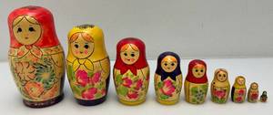 RARE Vintage Collectible 9 Pc. Russian Nesting Doll Set Largest 7 12