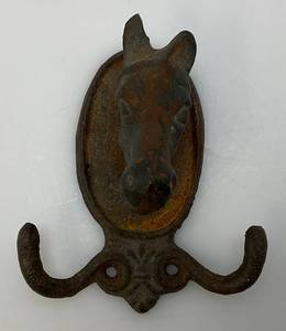 Antique Cast Iron Doublke Coat Hook 4 x 4 34