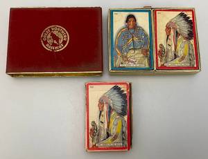 Vintage GREAT NORTHERN RAILROAD Winold Reiss Double Deck Of Playing Cards